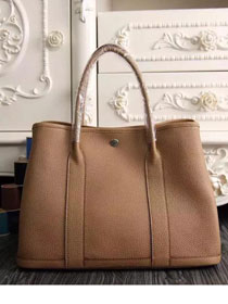 Hermes original togo leather garden party 36 bag G0360 light coffee