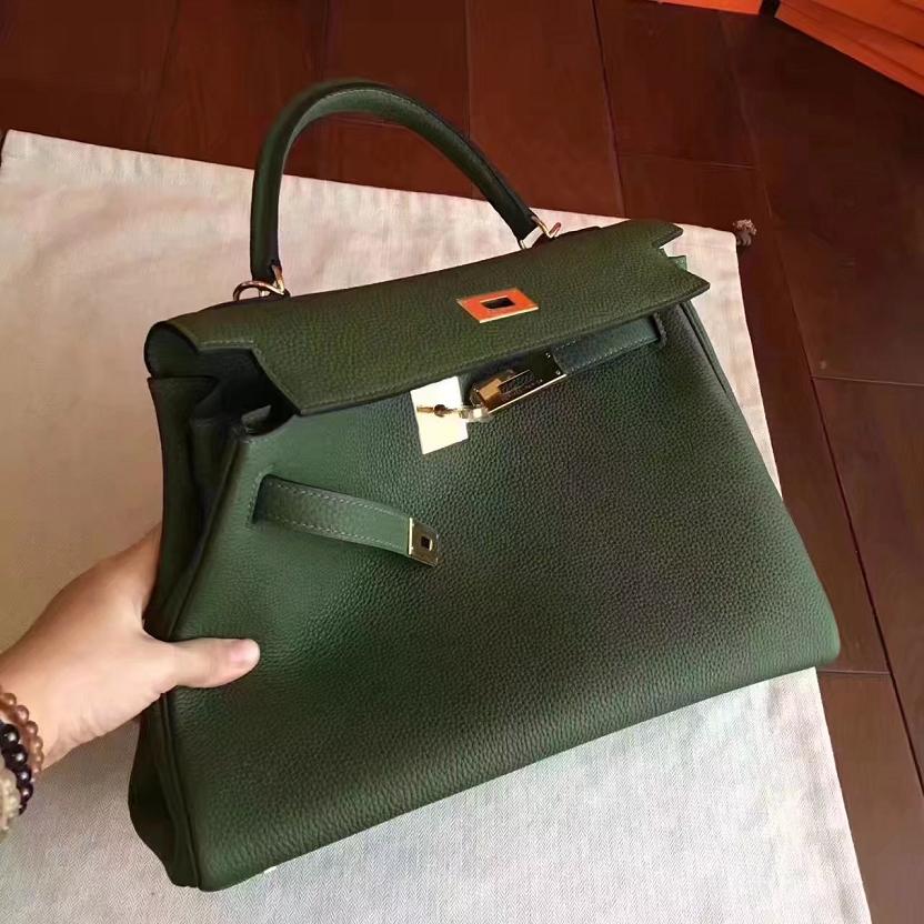 Hermes original togo leather kelly 32 bag K32 canopee