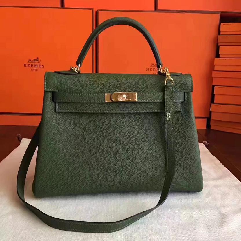 Hermes original togo leather kelly 32 bag K32 canopee