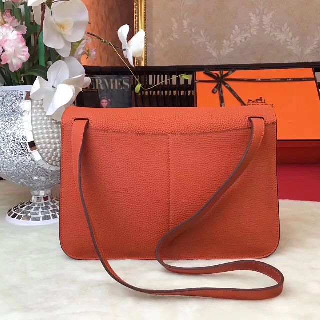 Hermes original togo leather halzan 31 bag H031 orange