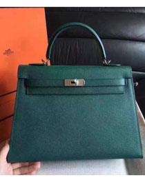 Hermes original epsom leather kelly 25 bag K25-1 vert fonce
