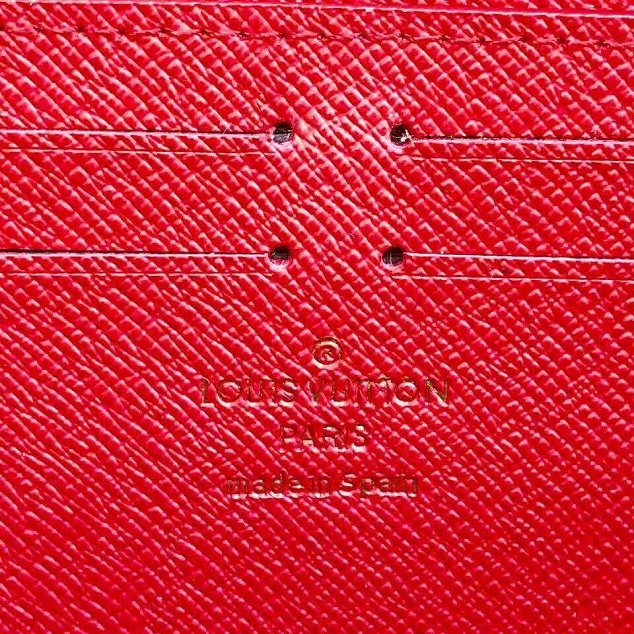Louis vuitton monogram canvas clemence wallet m61298 red