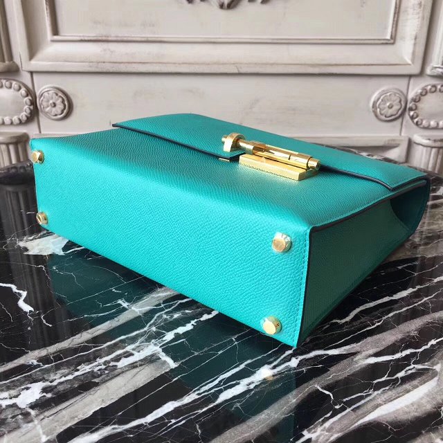 Hermes original epsom leather verrou chaine bag V23 cyan