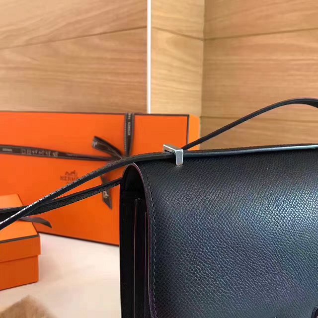 Hermes original epsom leather small constance bag C019 black
