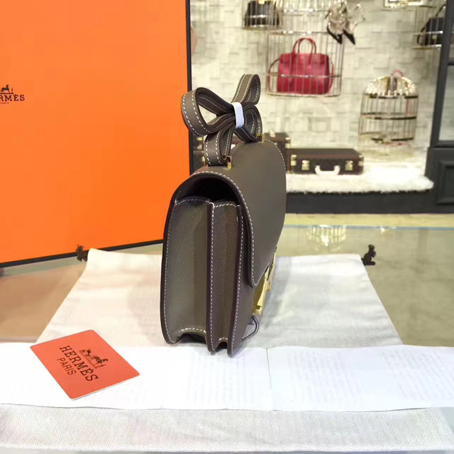 Hermes original epsom leather small constance bag C019 etoupe grey