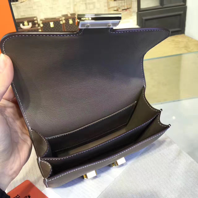 Hermes original epsom leather small constance bag C019 etoupe grey