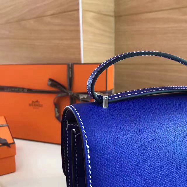 Hermes original epsom leather small constance bag C019 electric blue