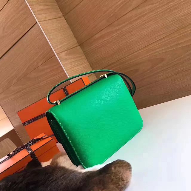Hermes original epsom leather small constance bag C019 green