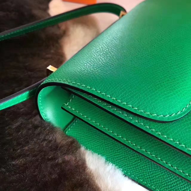 Hermes original epsom leather small constance bag C019 green