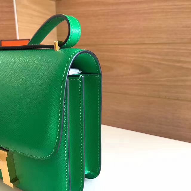 Hermes original epsom leather small constance bag C019 green