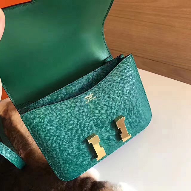 Hermes original epsom leather small constance bag C019 vert fonce