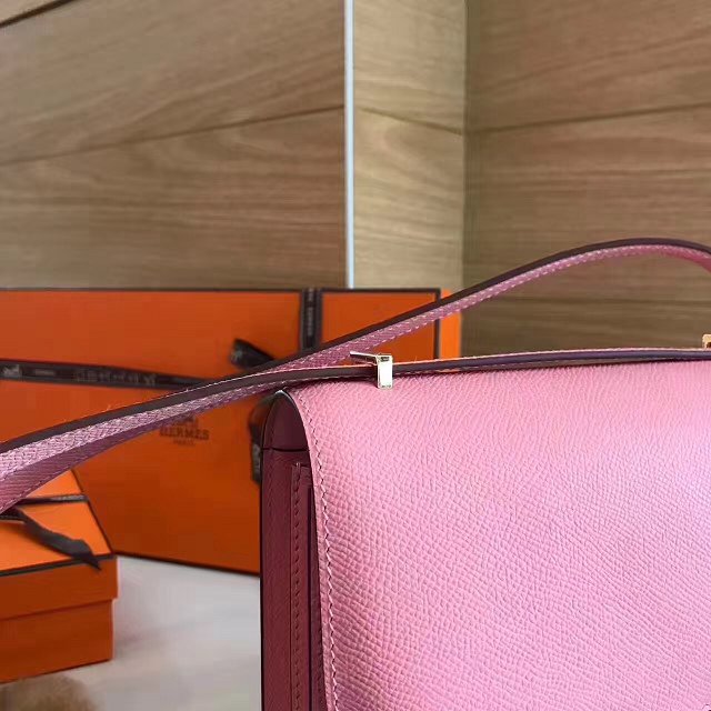 Hermes original epsom leather small constance bag C019 rose confetti