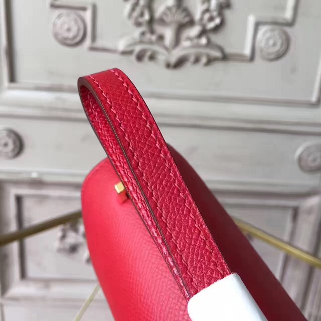 Hermes original epsom leather small constance bag C019 red