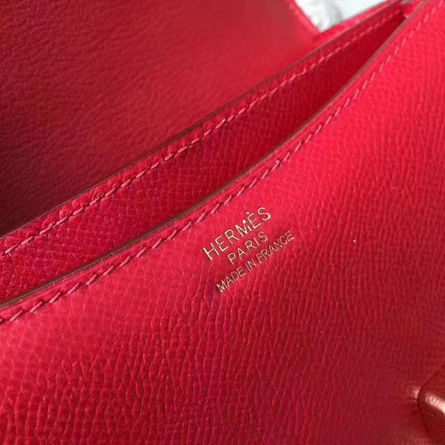 Hermes original epsom leather small constance bag C019 red