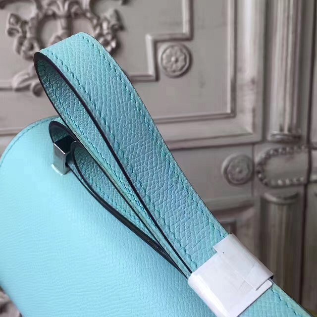 Hermes original epsom leather small constance bag C019 blue atoll