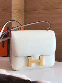 Hermes original epsom leather small constance bag C019 white