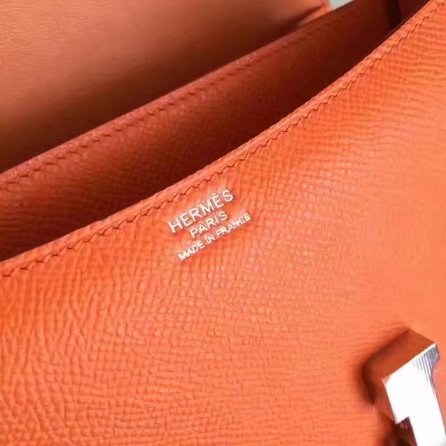 Hermes original epsom leather small constance bag C019 orange