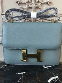 Hermes epsom leather constance 23 bag C230 light blue