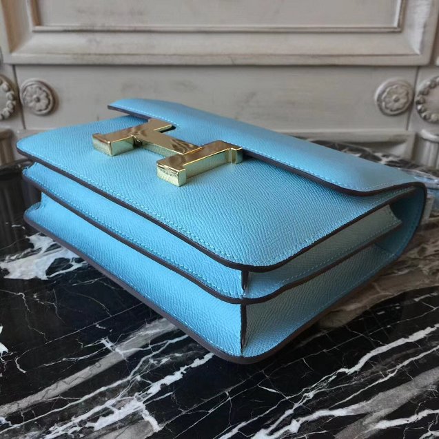 Hermes epsom leather constance 23 bag C230 sky blue