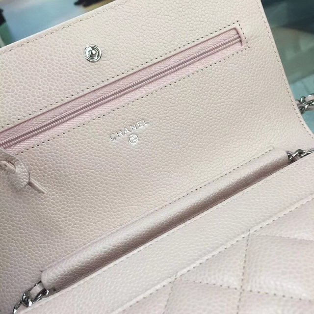 CC original caviar leather woc chain bag 33814 pink