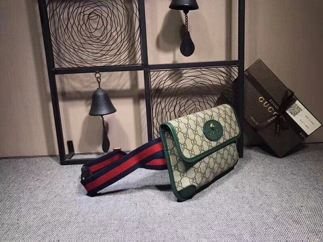 2018 GG original canvas supreme belt bag 493930 green 