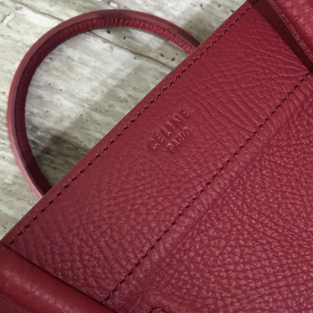 Celine original calfskin luggage phantom bag 9901-2 bordeaux