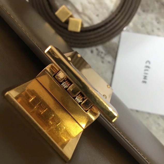 Celine original liege calfskin large classic box bag 11045-1 caramel