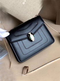 Blvgari original calfskin mini serpenti forever cover shoulder bag 286174 black
