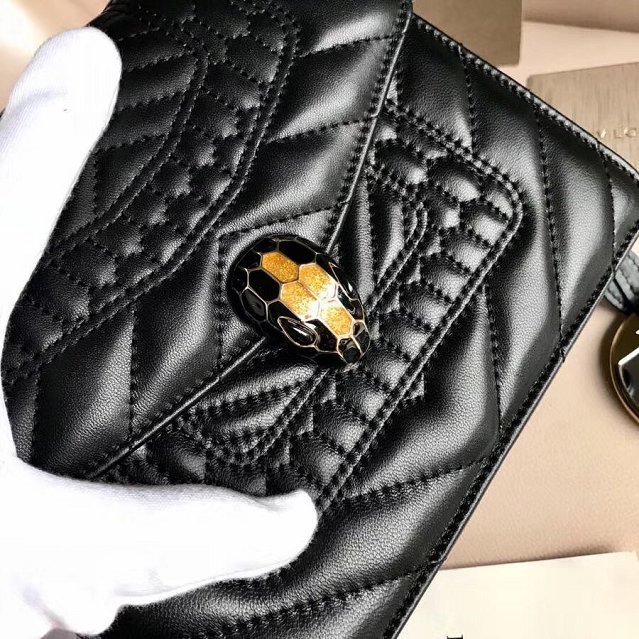 Blvgari original calfskin mini serpenti forever cover bag 286165 black