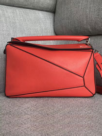 Loewe original calfskin medium puzzle bag A510P49 red