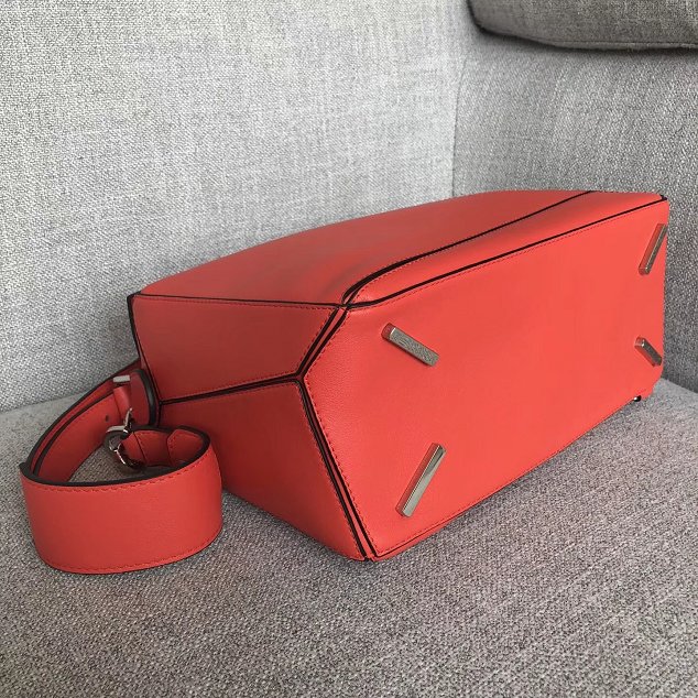 Loewe original calfskin medium puzzle bag A510P49 red