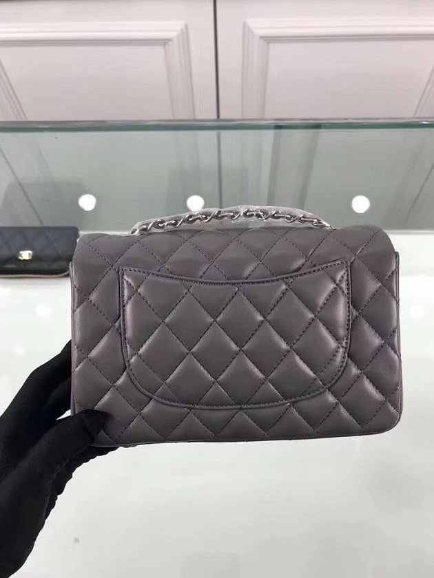 CC original lambskin leather mini flap bag A69900 dark gray