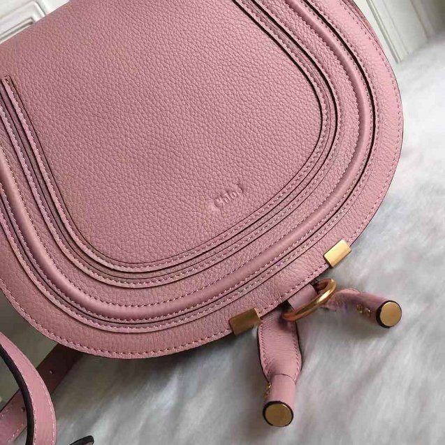 Chloe original calfskin large marcie crossbody saddle bag 2019 pink