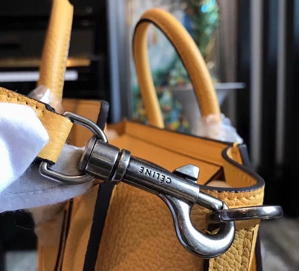 Celine original grained calfskin nano luggage bag 189243 yellow