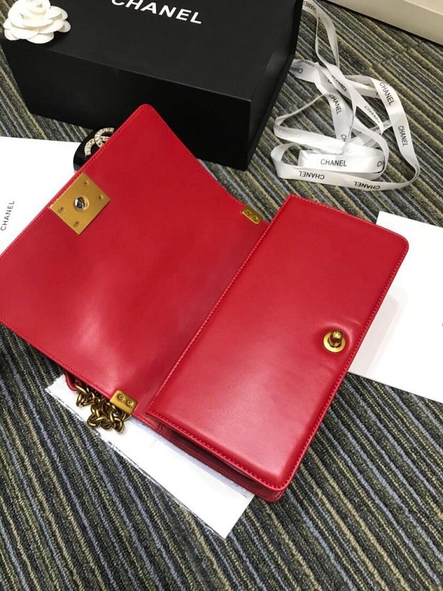 CC original python leather medium le boy handbag A94804 red