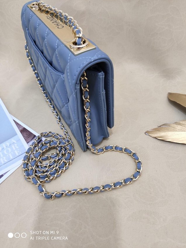 CC original lambskin woc chain bag 80982 light blue