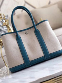 Hermes original canvas large garden party 36 bag G36 blue