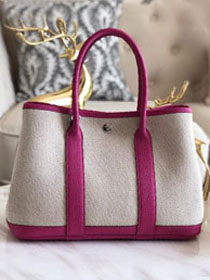 Hermes original canvas large garden party 36 bag G36 white&peach red