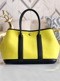 Hermes original canvas large garden party 36 bag G36 yellow