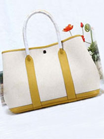 Hermes original canvas large garden party 36 bag G36 white&amber