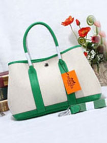 Hermes original canvas small garden party 30 bag G30 white&vert verone 