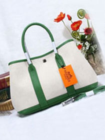 Hermes original canvas small garden party 30 bag G30 white&green