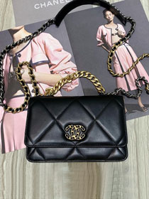 2020 CC original lambskin 19 wallet on chain AP0957 black