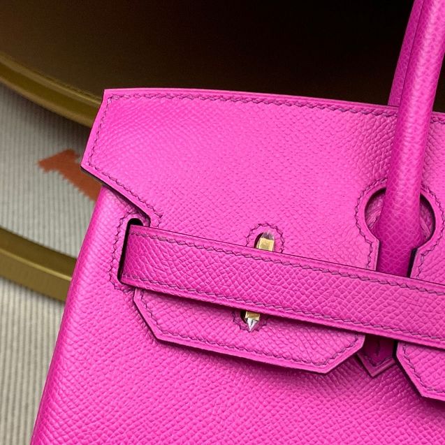 Hermes original epsom leather birkin 25 bag H25-3 rose magnolia