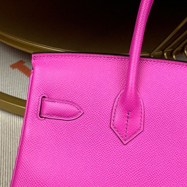 Hermes original epsom leather birkin 25 bag H25-3 rose magnolia