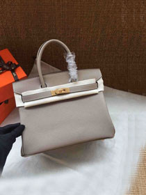 Hermes soft calf leather birkin 25 bag H25-5 grey	
