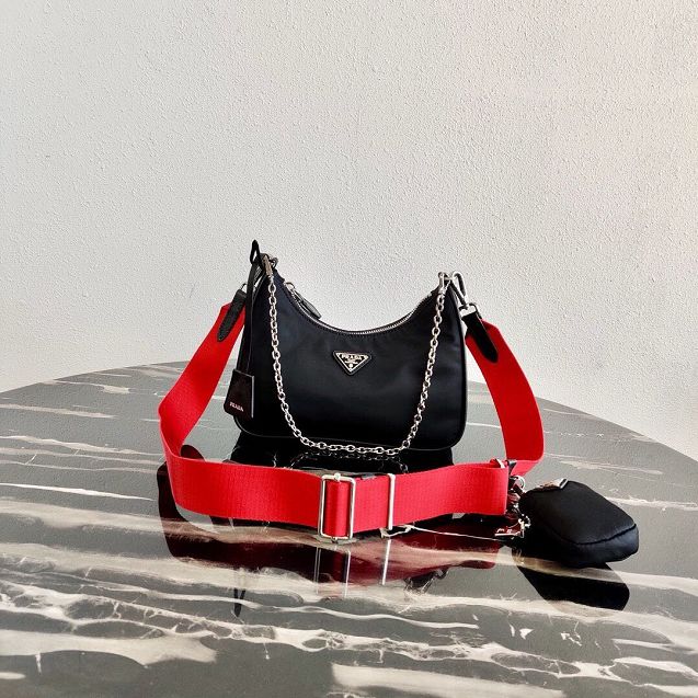 Prada original nylon shoulder bag 1BH204 black