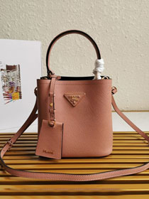 Prada original saffiano leather small panier bag 1BA217 nude