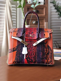 Hermes handmade original print calfskin birkin bag BK00035-1 multicolor