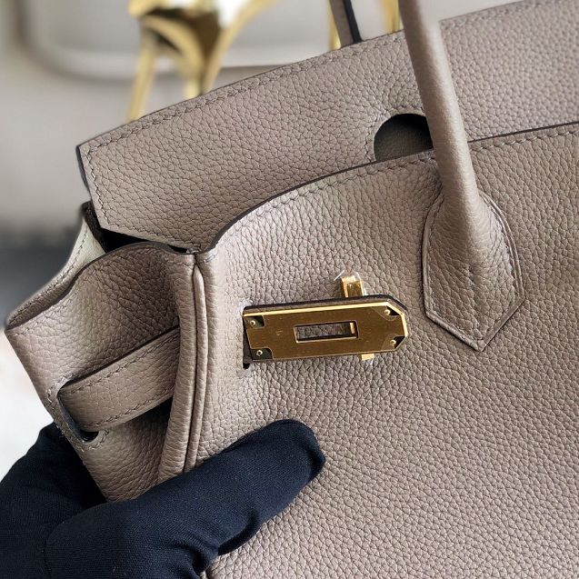 Hermes original togo leather birkin 35 bag H35-1 gris asphalte